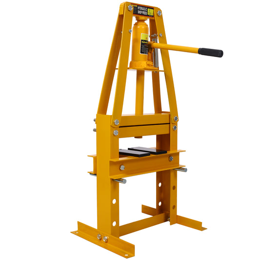 Hydraulic Power Units, 6-Ton Benchtop Hydraulic A-Frame Shop Press With Press Plates, Hydraulic 6 Ton Garage Floor Adjustable Shop Press With Plates, Hydraulic Press, Hydraulic Shop Press,Yellow