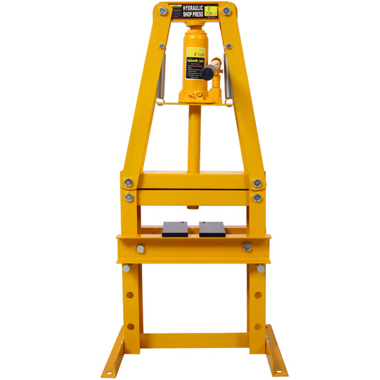 Hydraulic Power Units, 6-Ton Benchtop Hydraulic A-Frame Shop Press With Press Plates, Hydraulic 6 Ton Garage Floor Adjustable Shop Press With Plates, Hydraulic Press, Hydraulic Shop Press,Yellow