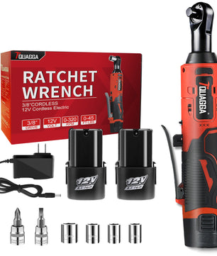 TQUAGGA Cordless Electric Ratchet Wrench Set, 12V, 45ftlbs,Variable Speed Power Ratchet Wrench,with Batteries2,Automotive Repair Tools, Electric Tools Cordless,Hardware,Impact,Heavy Duty