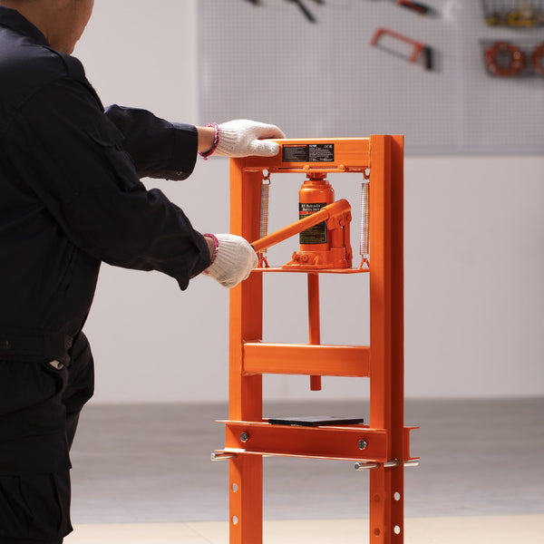 Hydraulic Shop Press, 6 Ton H-Frame Hydraulic GarageShop Floor Press, Adjustable Shop Press With Press Plates, Heavy Duty Hydraulic Press For Garage, Shop, Workshop