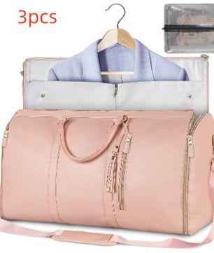 Large Capacity Travel Duffle Bag Women's Handbag Folding Suit Bag Waterproof Clothes Totes