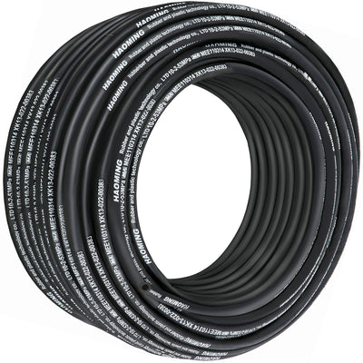 Hydraulic Hose 328 Feet Rubber Hydraulic Hoses With 2 High-Tensile Steel Wire Braid, Inner Diameter 3/8 Inch, 5000 PSI Max, Bulk Hydraulic Hose -40 °F To 250 °F, Hydraulic Oil Flexible Hose