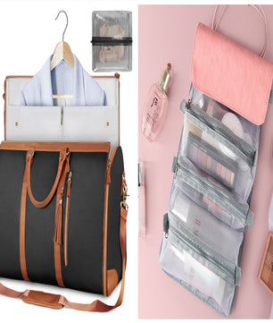 Large Capacity Travel Duffle Bag Women's Handbag Folding Suit Bag Waterproof Clothes Totes