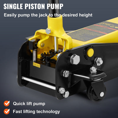 Low Profile Floor Jack 3 Ton Heavy Steel Single Piston Hydraulic