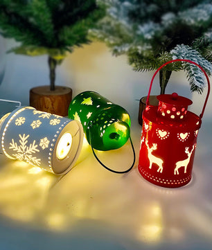 Christmas Candle Lights LED Small Lanterns Wind Lights Electronic Candles Nordic Style Creative Holiday Decoration Decorations