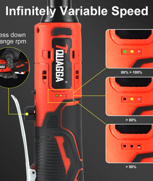 TQUAGGA Cordless Electric Ratchet Wrench Set, 12V, 45ftlbs,Variable Speed Power Ratchet Wrench,with Batteries2,Automotive Repair Tools, Electric Tools Cordless,Hardware,Impact,Heavy Duty