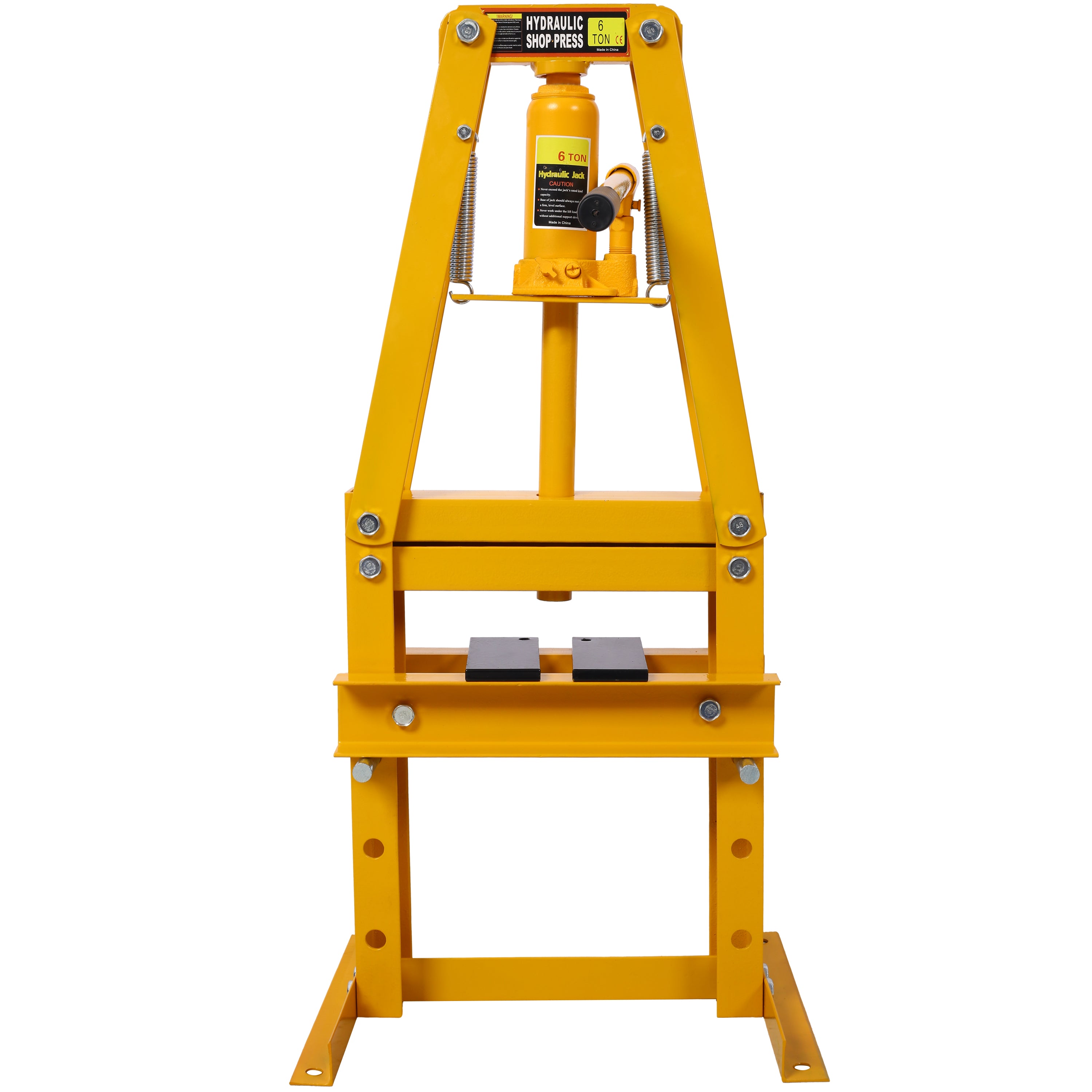 Hydraulic Power Units, 6-Ton Benchtop Hydraulic A-Frame Shop Press With Press Plates, Hydraulic 6 Ton Garage Floor Adjustable Shop Press With Plates, Hydraulic Press, Hydraulic Shop Press,Yellow