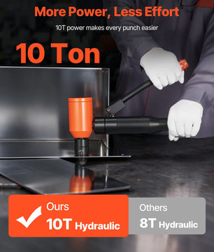Knockout Punch Set, 10 Ton Hydraulic Knockout Set, 1/2