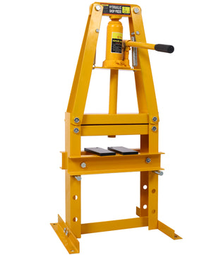 Hydraulic Power Units, 6-Ton Benchtop Hydraulic A-Frame Shop Press With Press Plates, Hydraulic 6 Ton Garage Floor Adjustable Shop Press With Plates, Hydraulic Press, Hydraulic Shop Press,Yellow