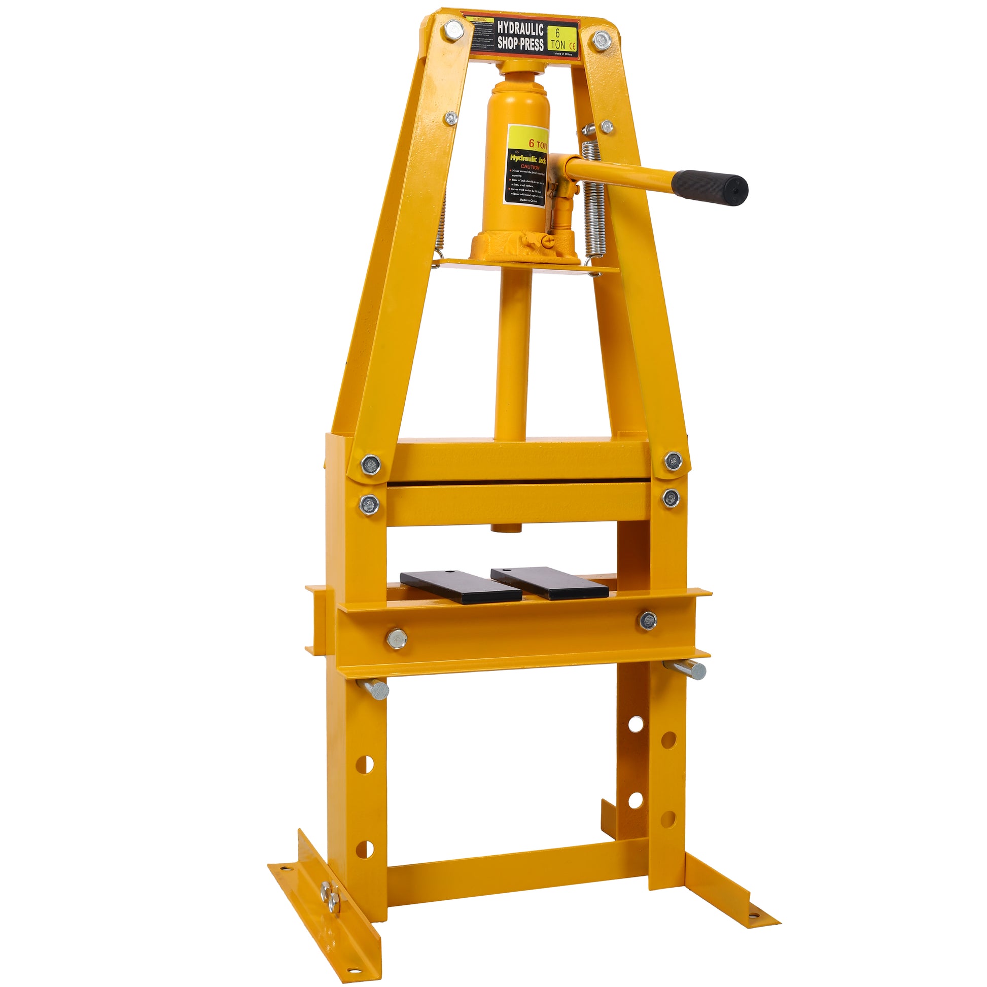 Hydraulic Power Units, 6-Ton Benchtop Hydraulic A-Frame Shop Press With Press Plates, Hydraulic 6 Ton Garage Floor Adjustable Shop Press With Plates, Hydraulic Press, Hydraulic Shop Press,Yellow
