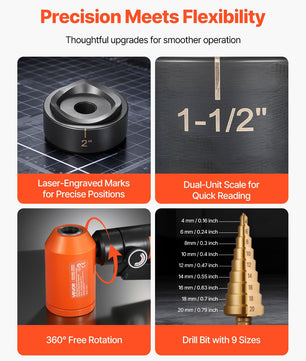 Knockout Punch Set, 10 Ton Hydraulic Knockout Set, 1/2