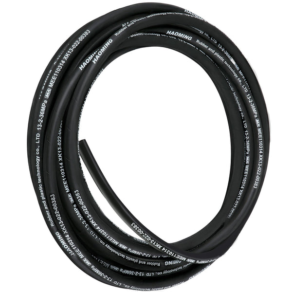 Hydraulic Hose 50 Feet Rubber Hydraulic Hoses With 2 High-Tensile Steel Wire Braid, Inner Diameter 1/2 Inch, 5000 PSI Max, Bulk Hydraulic Hose -40 °F To 250 °F, Hydraulic Oil Flexible Hose