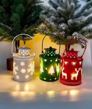 Christmas Candle Lights LED Small Lanterns Wind Lights Electronic Candles Nordic Style Creative Holiday Decoration Decorations