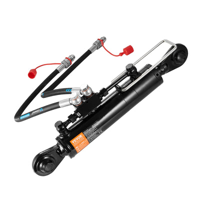 Hydraulic Top Link Cat. 2-2（8-5/16 In, 19-11/16~28 In), Hydraulic Cylinder With 2 Hoses & G3/8" Check Valve