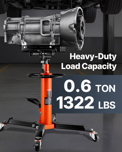 Hydraulic Transmission Jack 1322 Lbs 360° Swivel Wheels For Car Lift